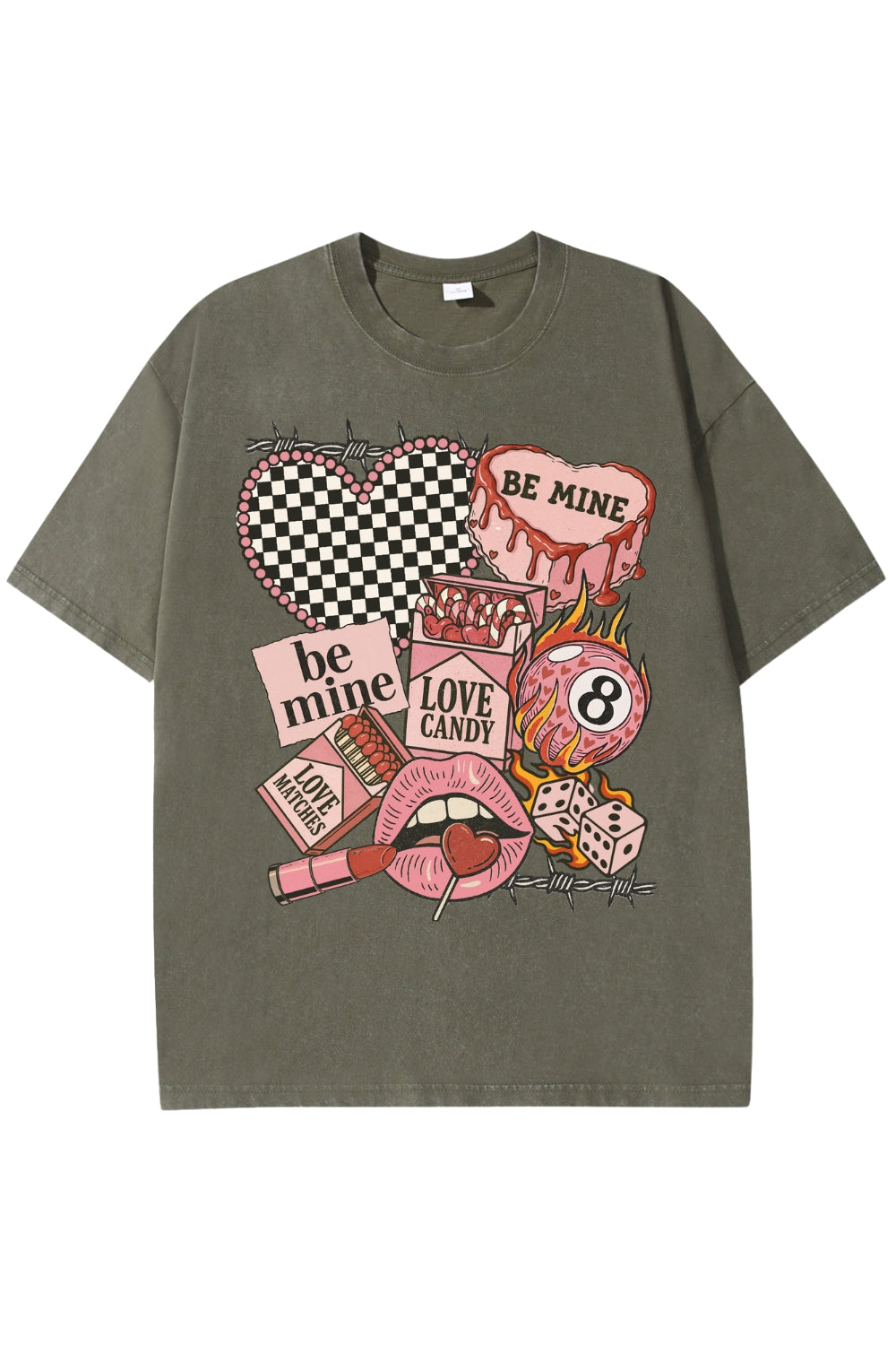 Retro Western Valentines Collage Clipart Vintage Washed Tee