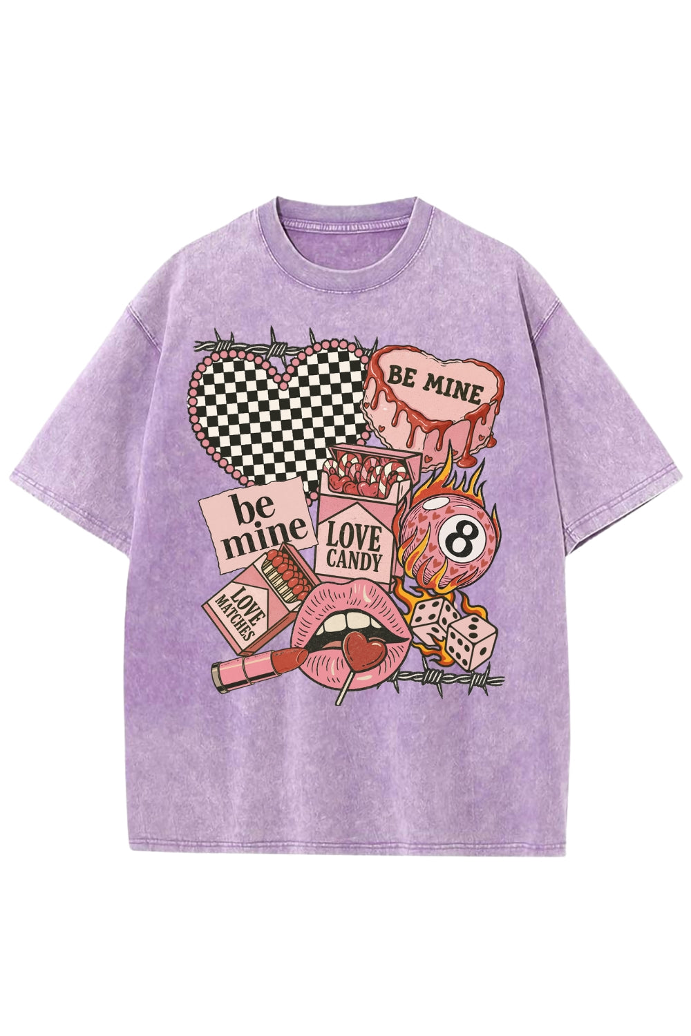 Retro Western Valentines Collage Clipart Vintage Washed Tee