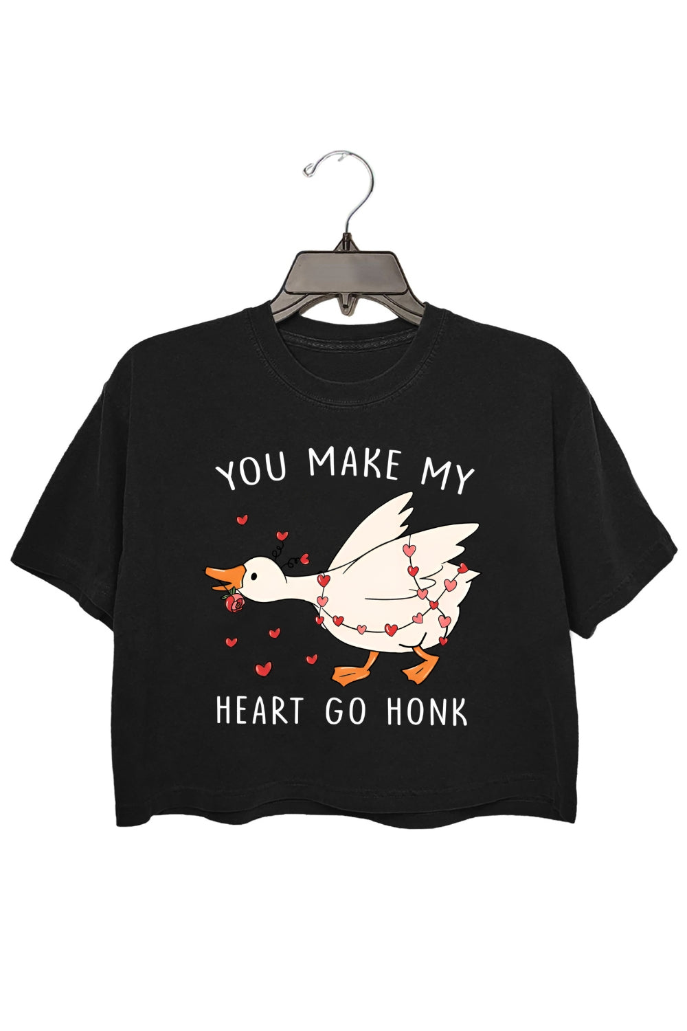 You Make My Heart Go Honk Funny Goose Crop Top For Women