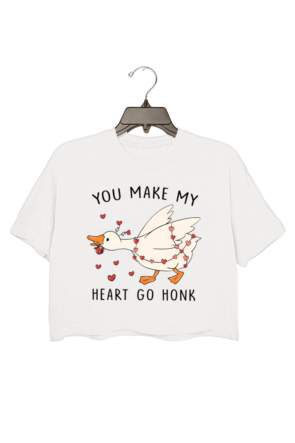 You Make My Heart Go Honk Funny Goose Crop Top For Women