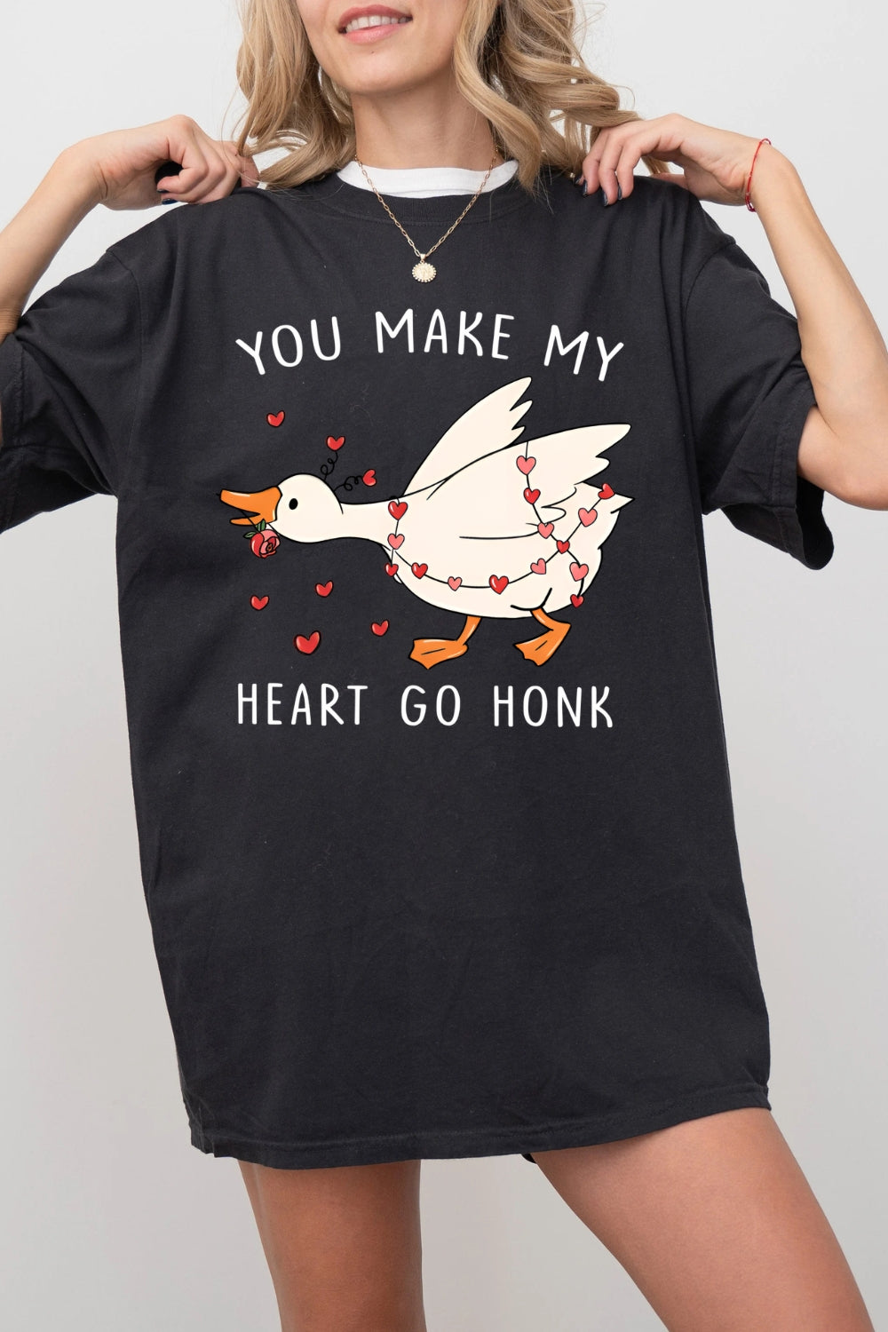 You Make My Heart Go Honk Funny Goose Tee For Women
