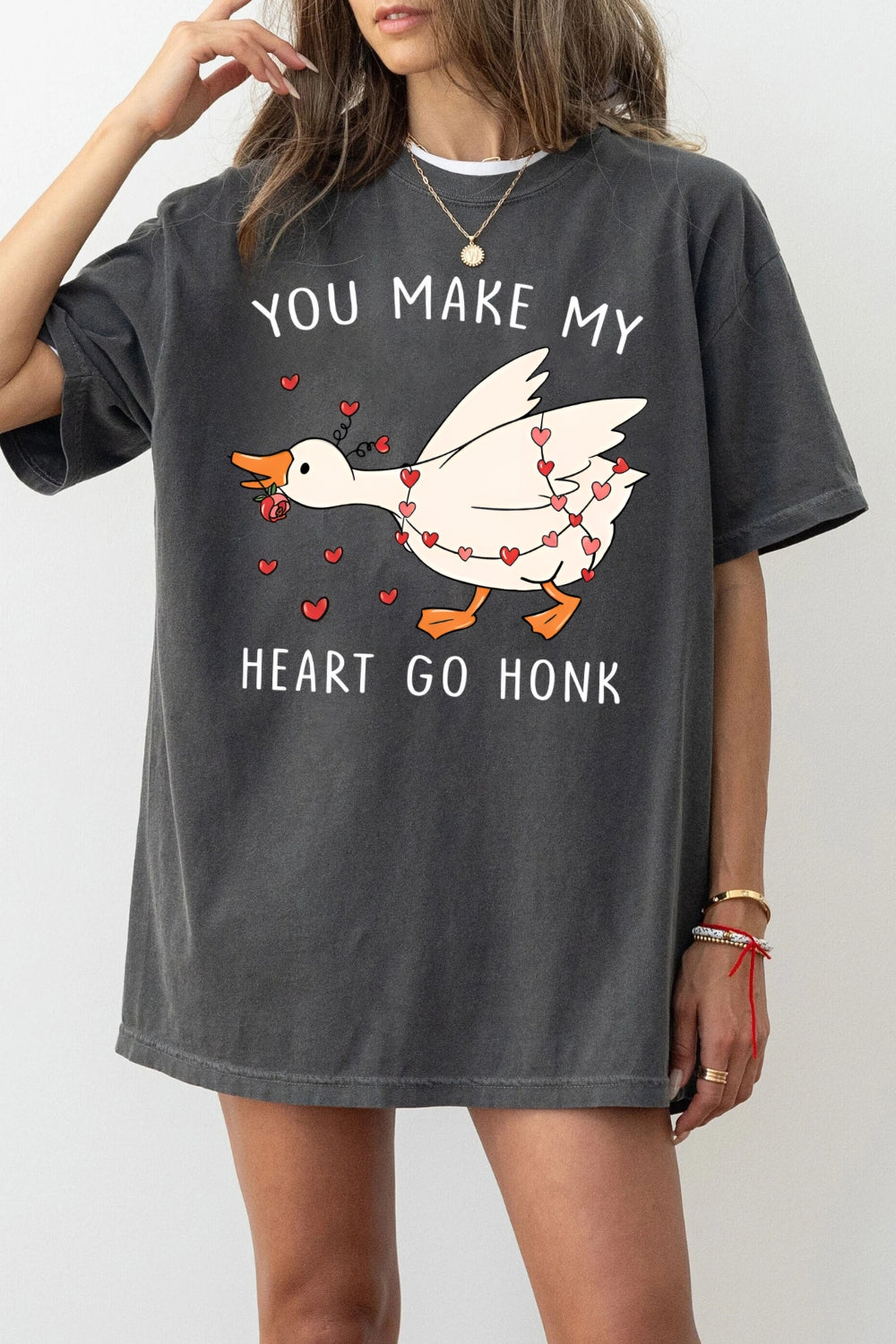 You Make My Heart Go Honk Funny Goose Tee For Women