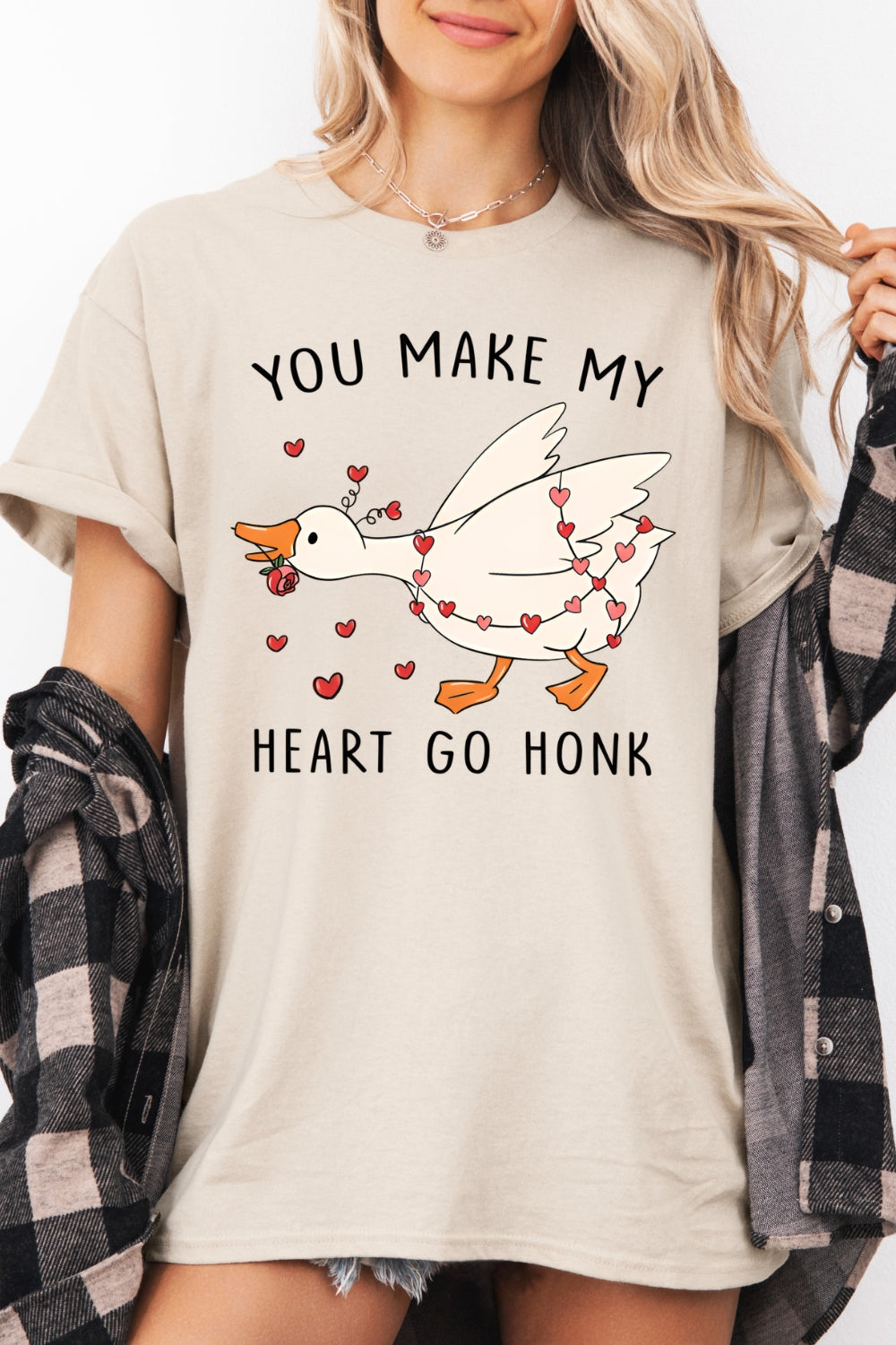 You Make My Heart Go Honk Funny Goose Tee For Women
