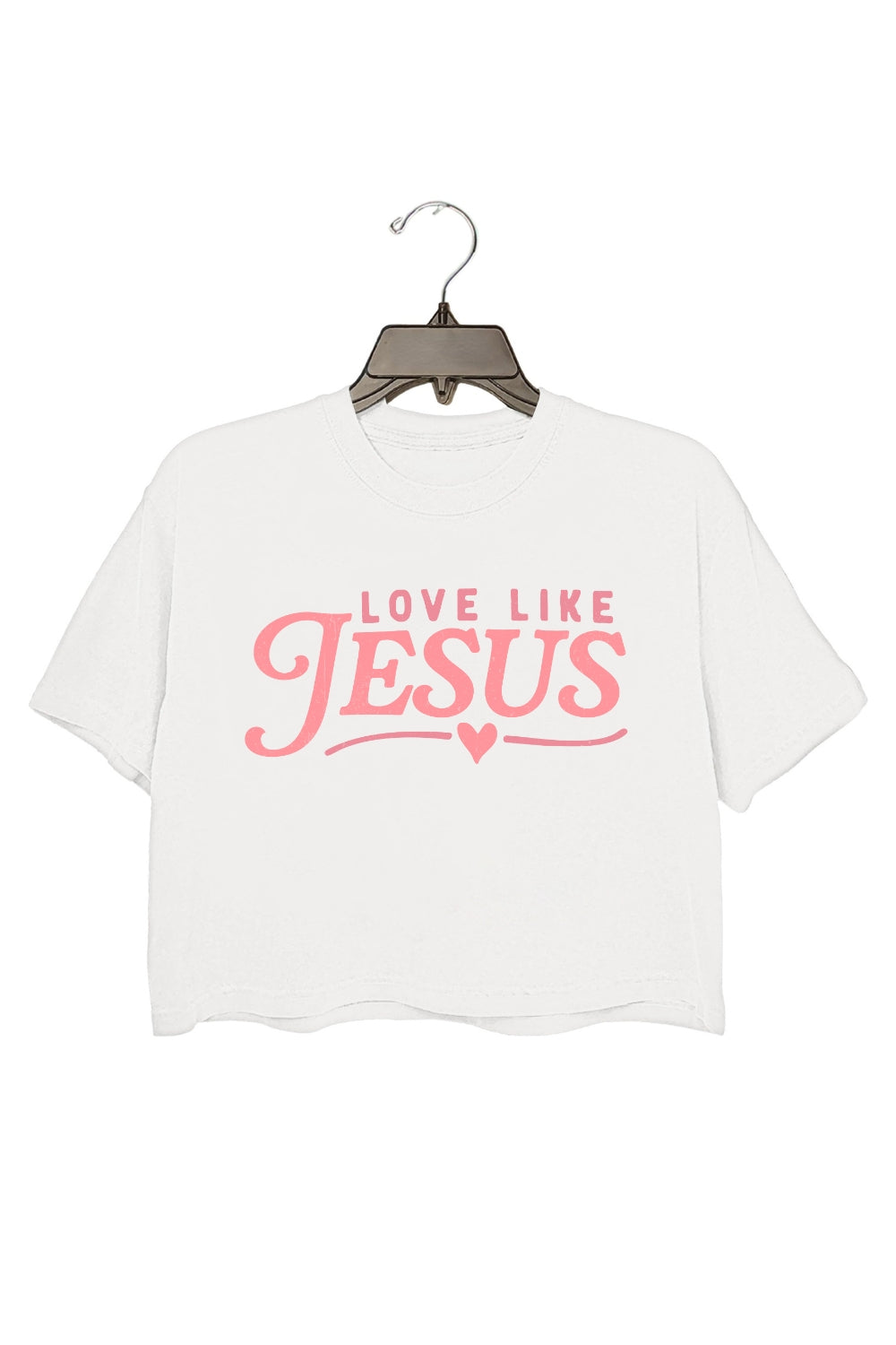 Love Like Jesus Pink Crop Top For Women