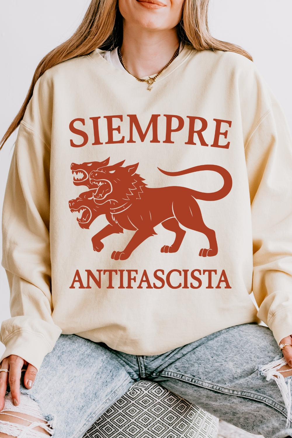 Siempre Antifascista Anti Fascism Sweatshirt For Women