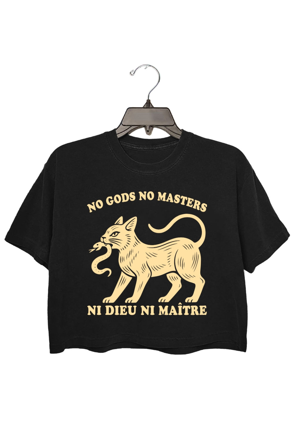 No Gods No Masters Cat Crop Top For Women