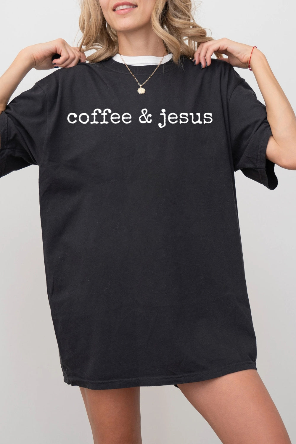 Coffee & Jesus Christian Coffee Lover Tee For Women