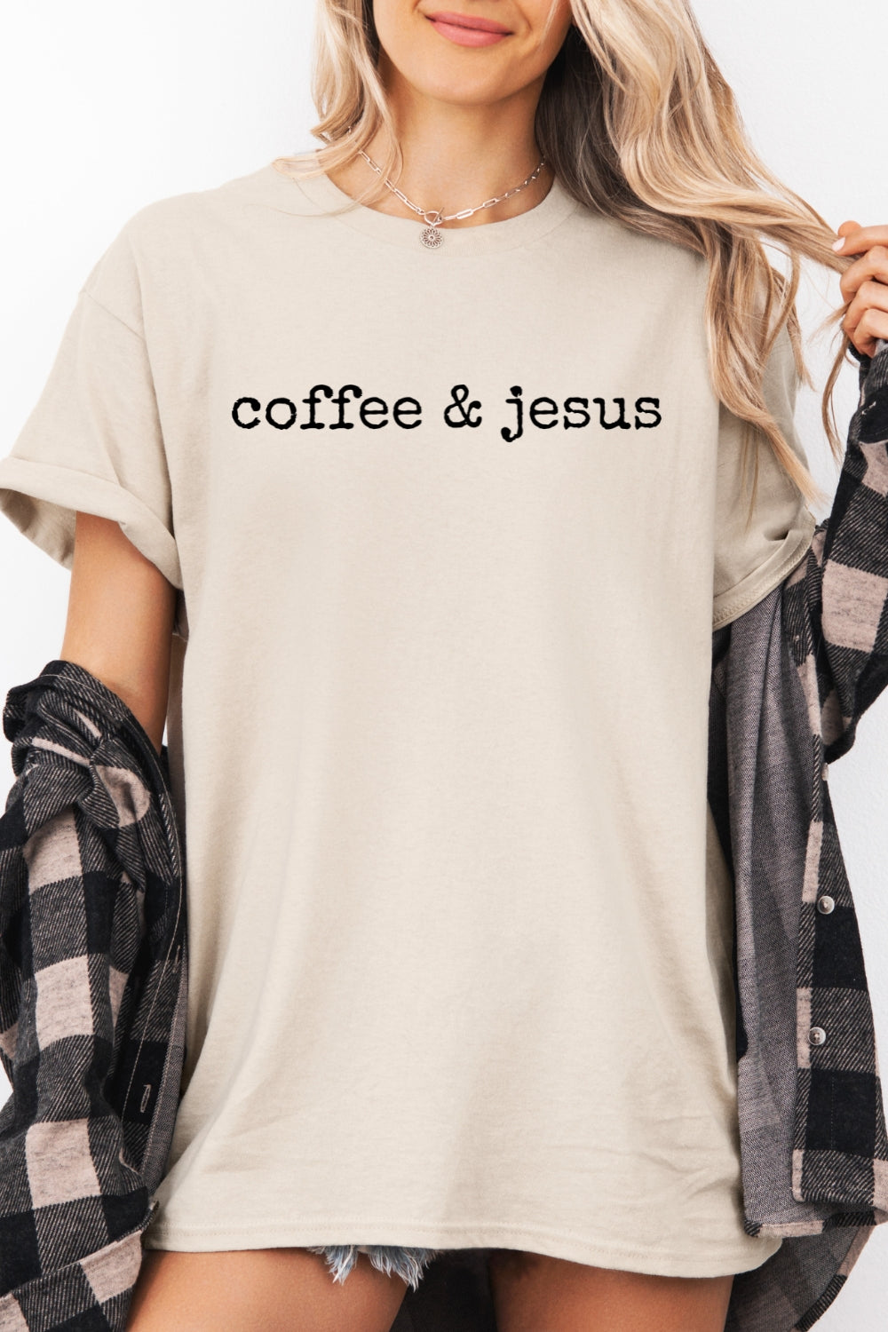 Coffee & Jesus Christian Coffee Lover Tee For Women
