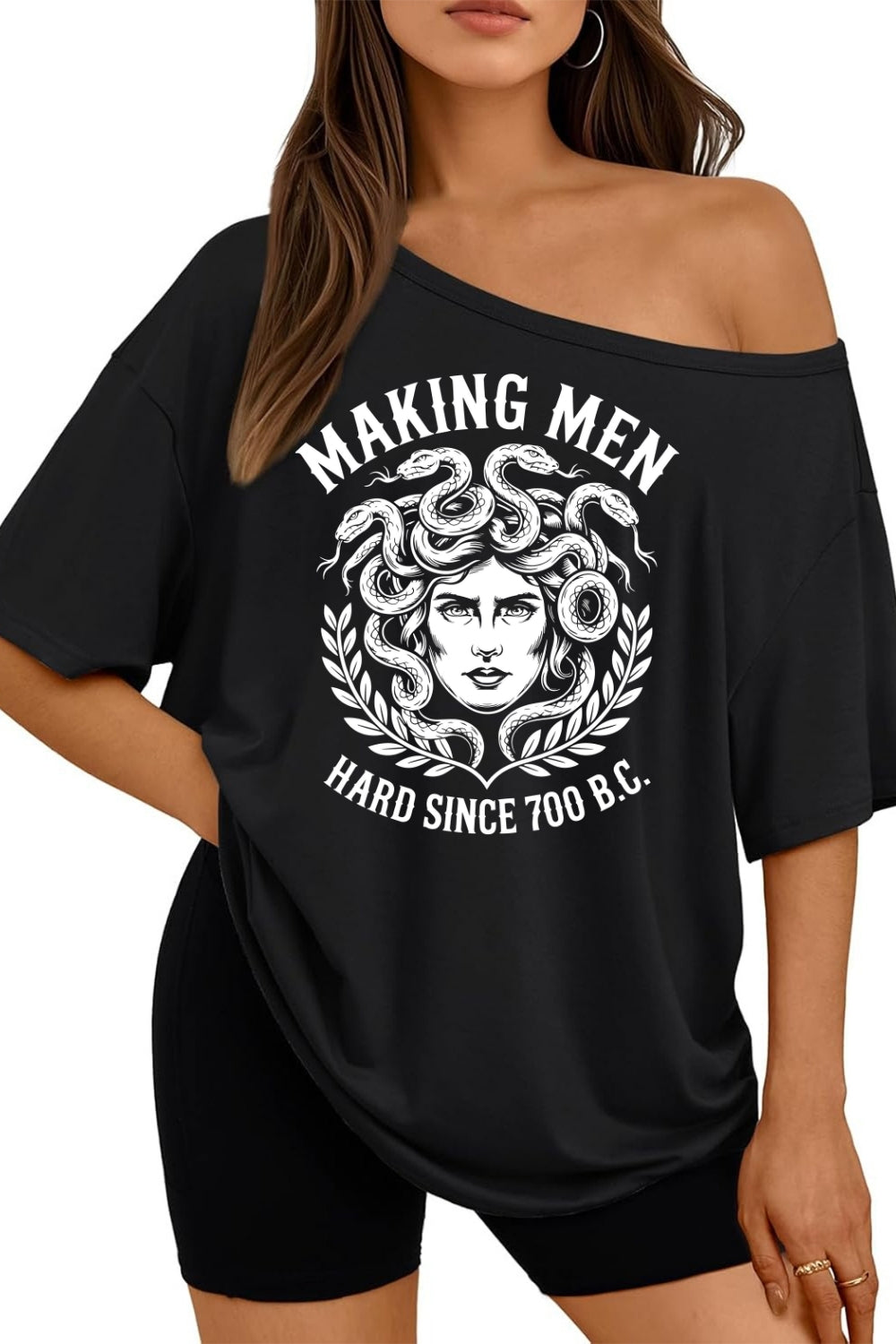 Making Men Hard Since 700 BC Off The Shoulder Tee For Women