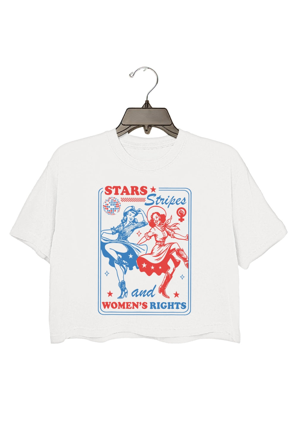Stars Stripes And Women Rights Crop Tee For Women