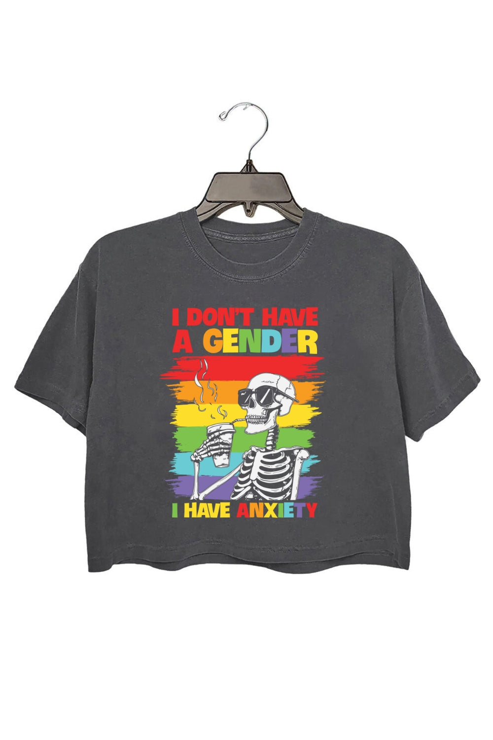 I Don't Have A Gender I Have Anxiety Funny Crop Top For Women