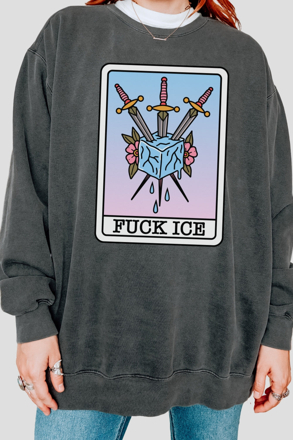 F*ck Ice Tarot Card Sweatshirt For Women