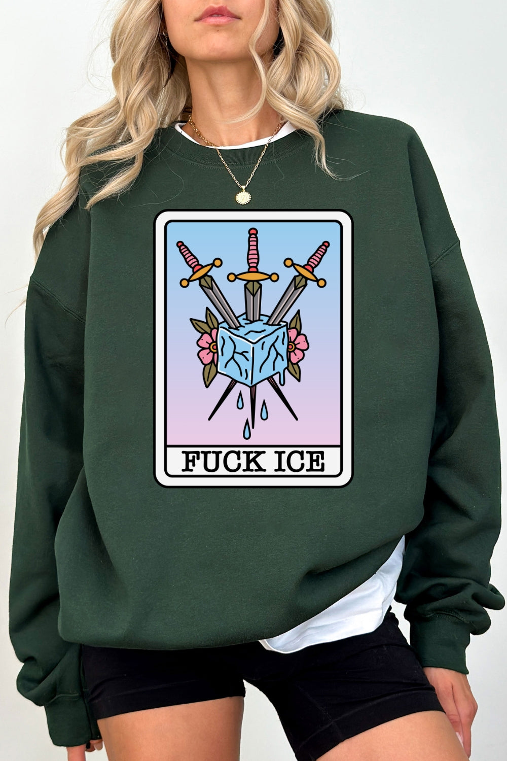 F*ck Ice Tarot Card Sweatshirt For Women