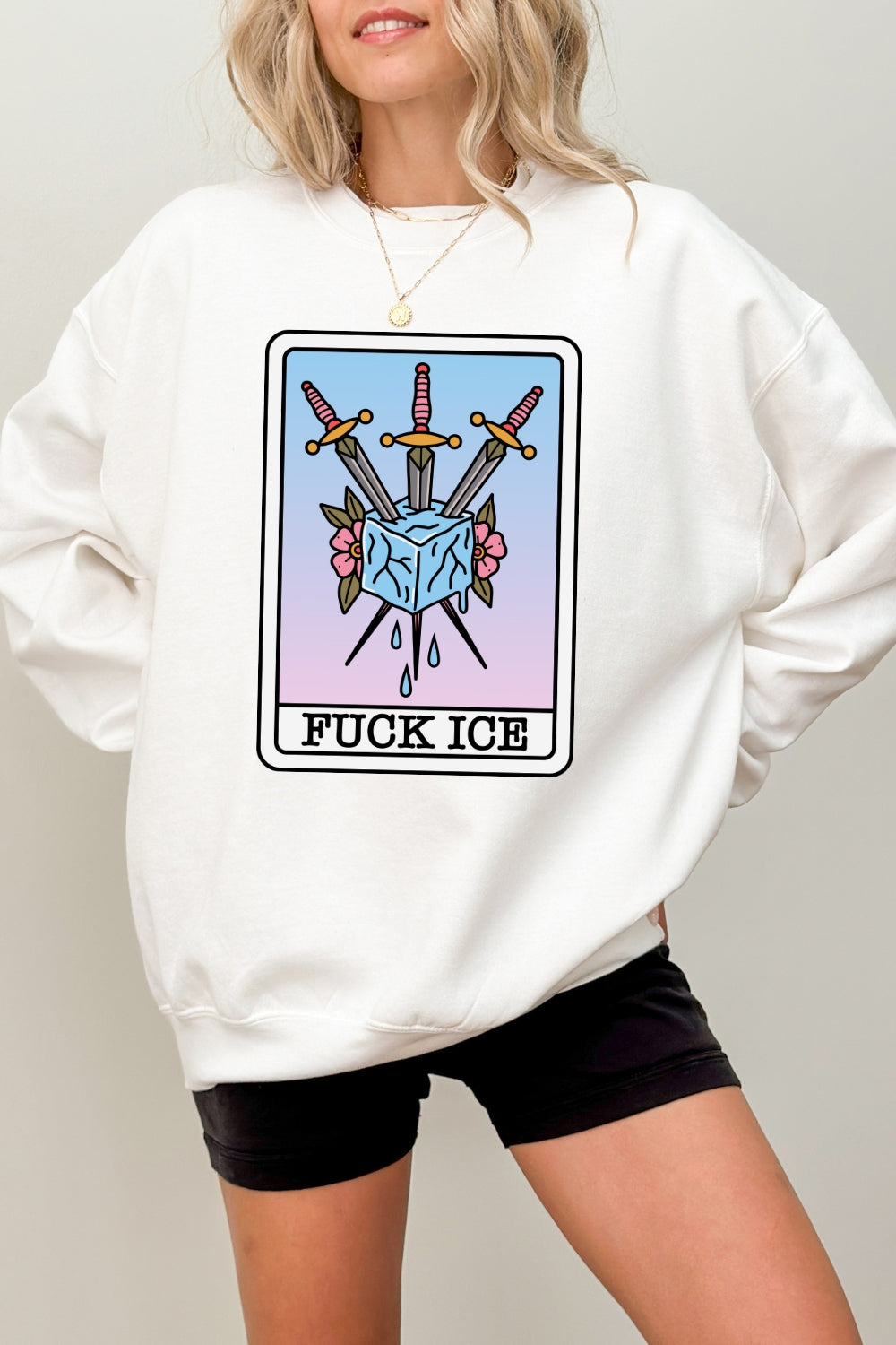 F*ck Ice Tarot Card Sweatshirt For Women