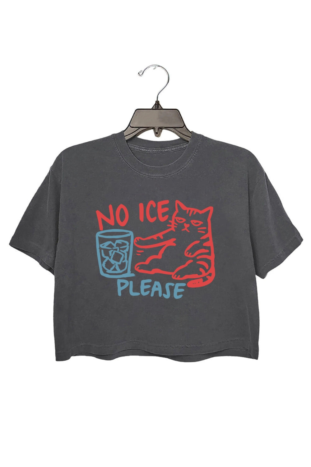 No Ice Please Cat Crop Tee For Women
