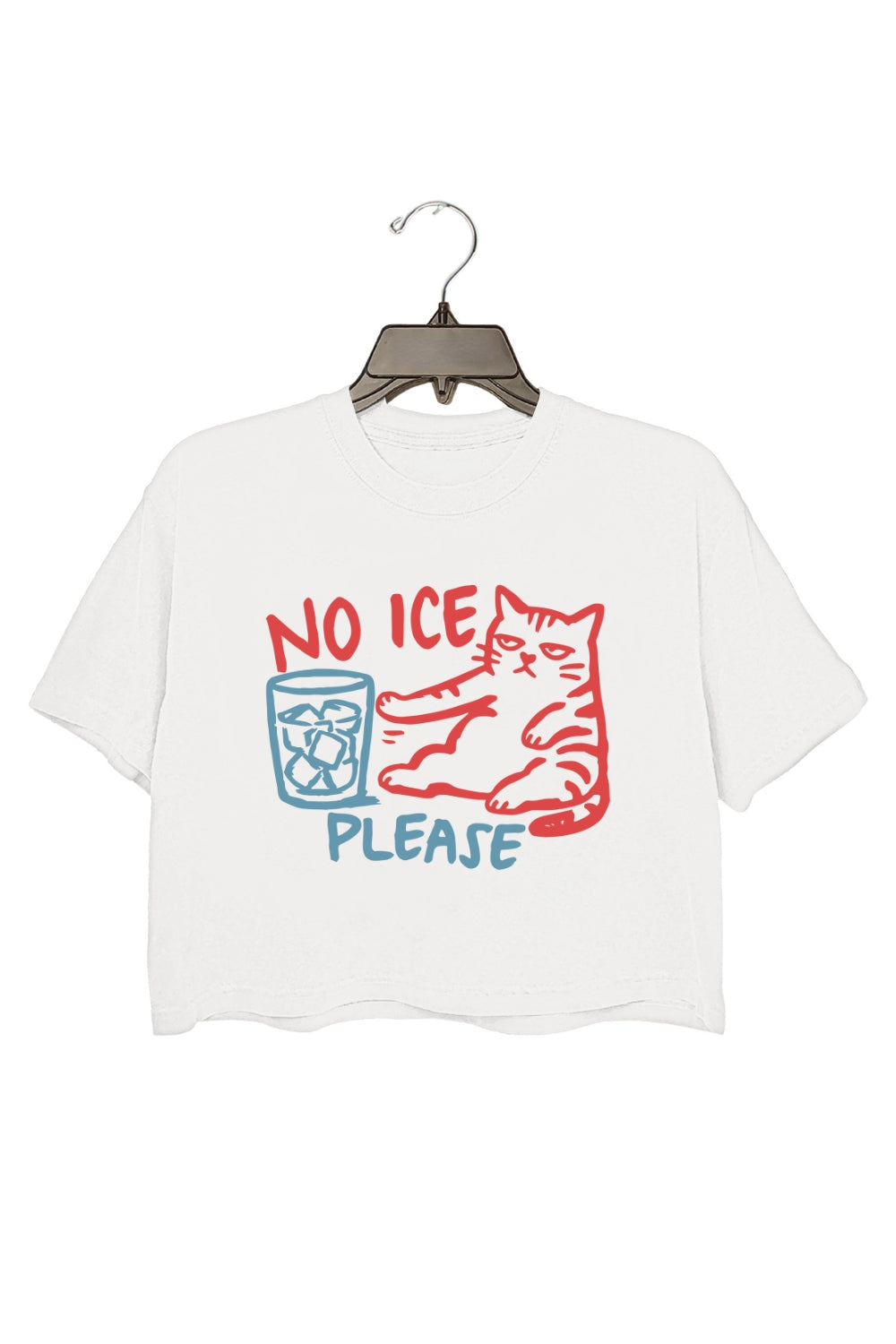 No Ice Please Cat Crop Tee For Women
