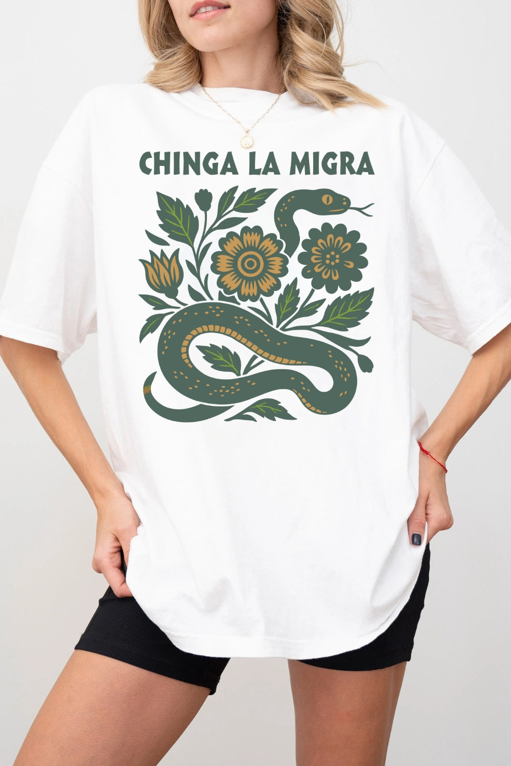 Chinga La Migra Snake Tee For Women