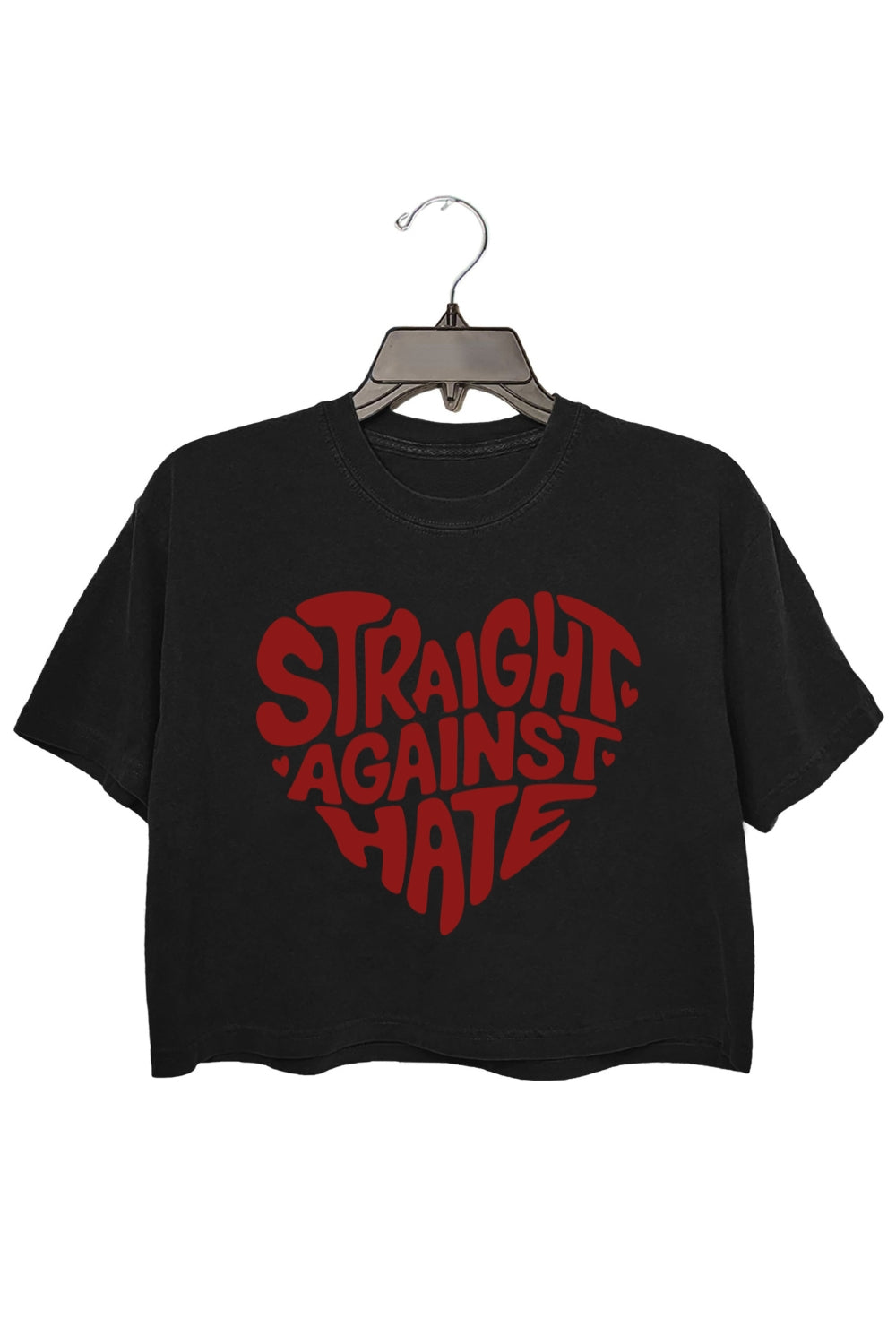 Straight Against Hate Heart Crop Tee For Women