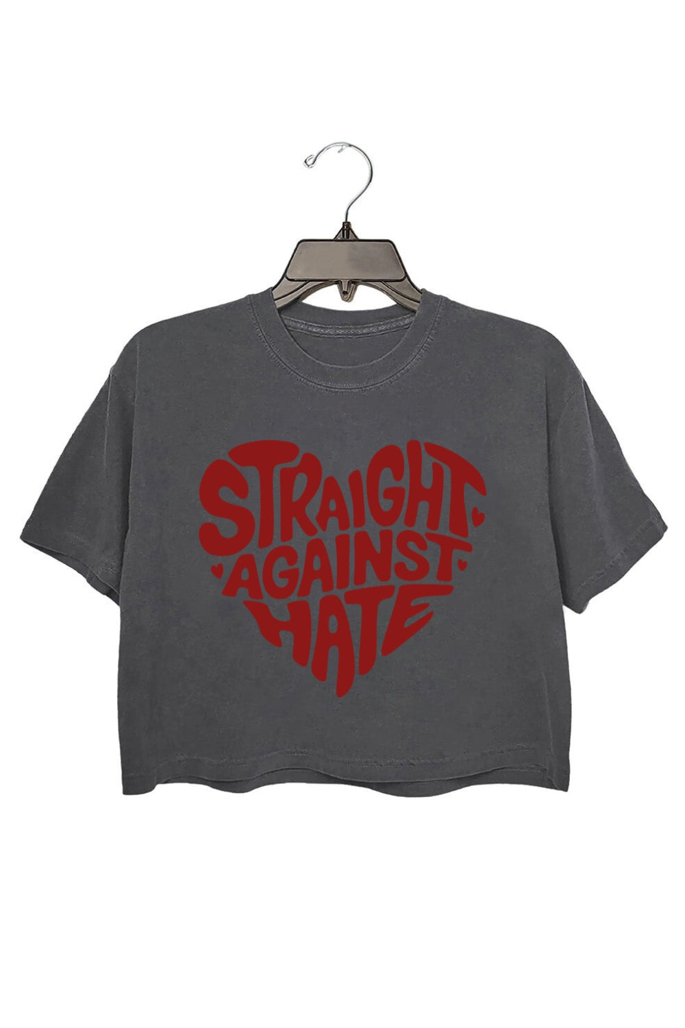 Straight Against Hate Heart Crop Tee For Women