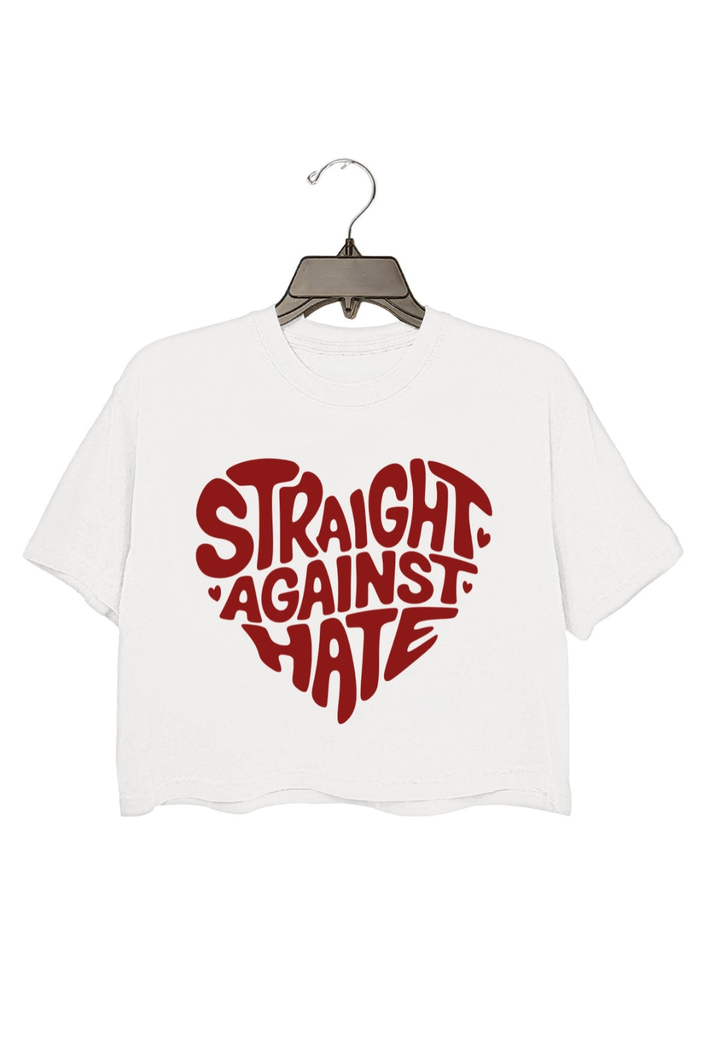Straight Against Hate Heart Crop Tee For Women