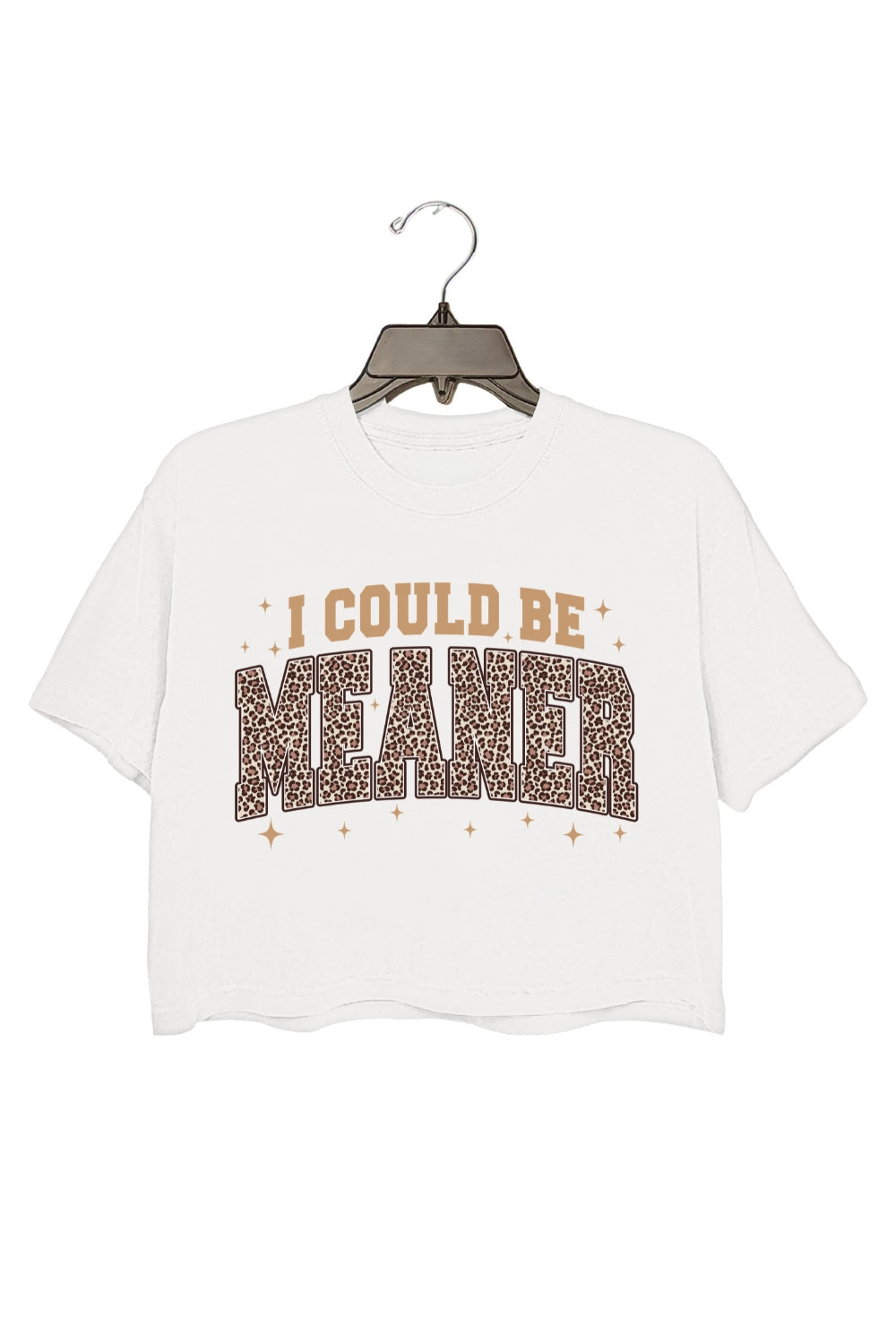 I Could Be Meaner Leopard Crop Tee For Women