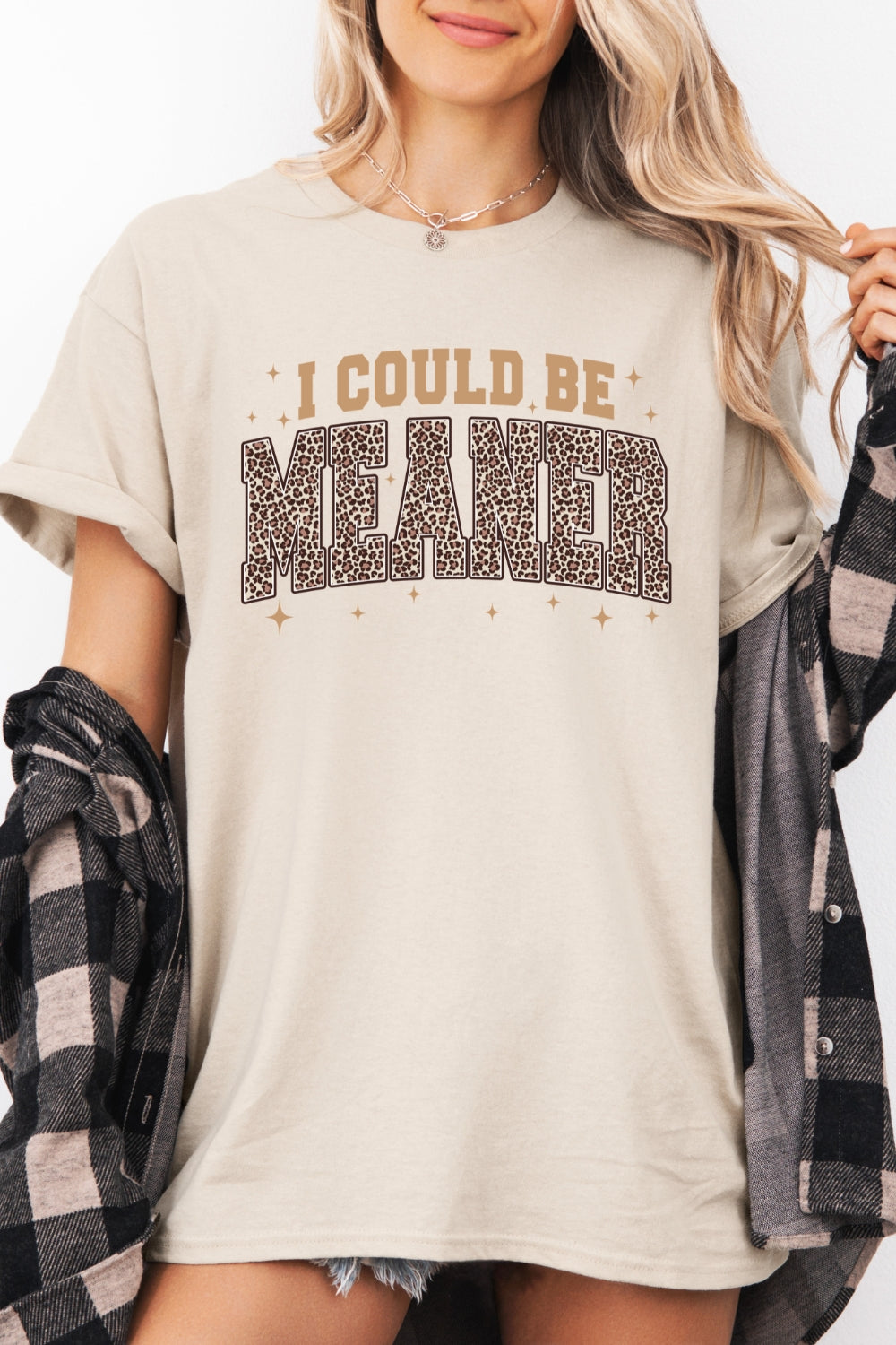 I Could Be Meaner Leopard Tee For Women