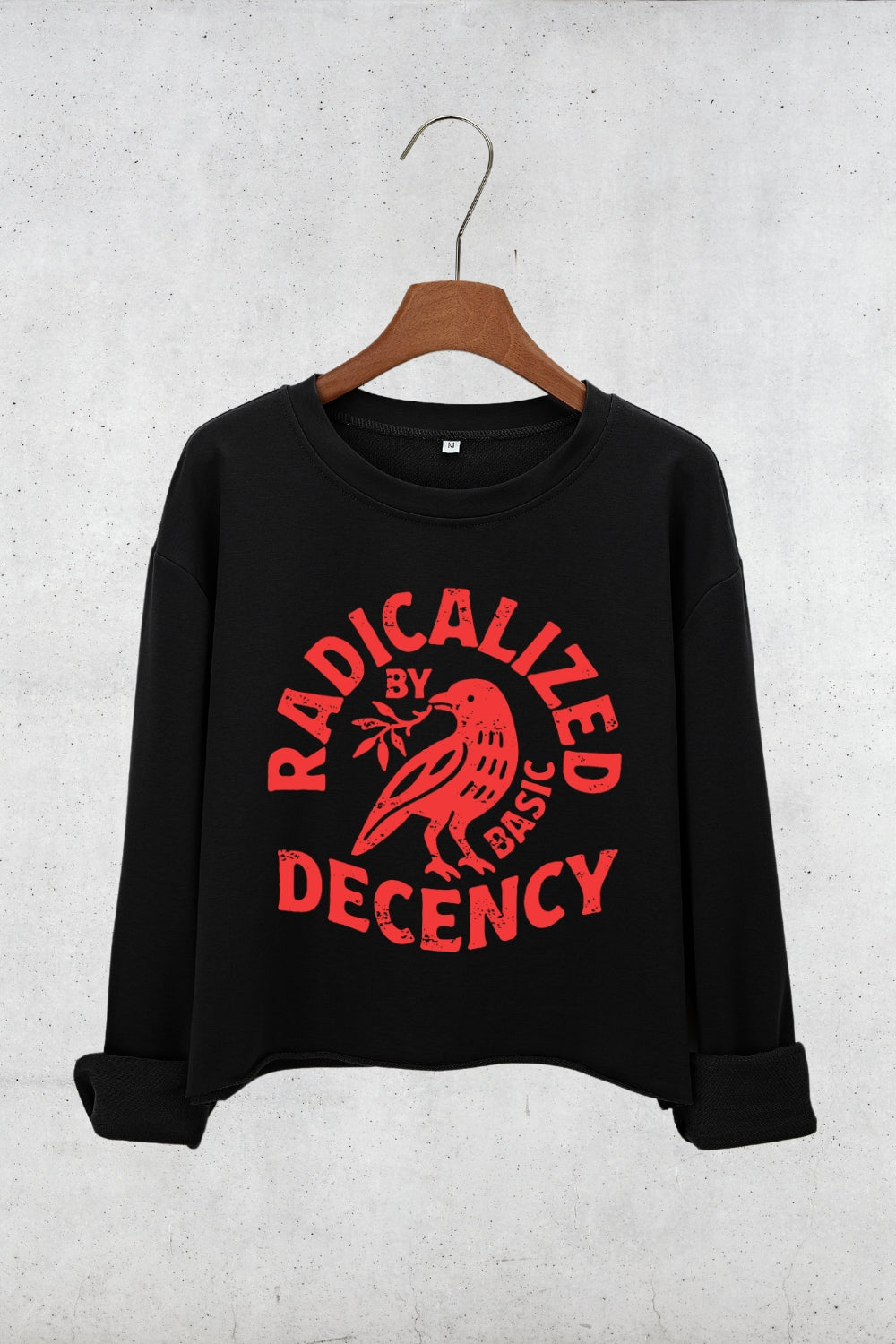 Radicalized By Basic Decency Liberal Crop Sweatshirt For Women