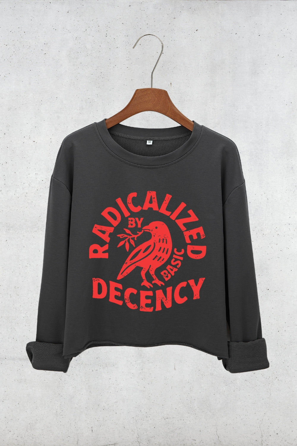 Radicalized By Basic Decency Liberal Crop Sweatshirt For Women