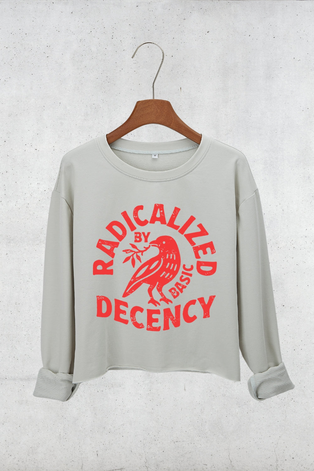 Radicalized By Basic Decency Liberal Crop Sweatshirt For Women