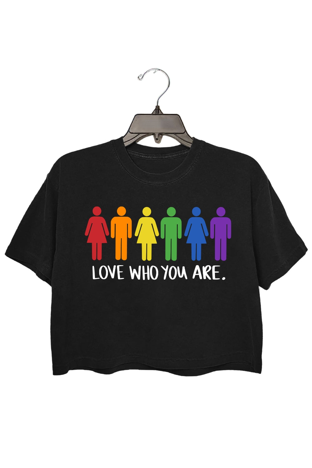Love Who You Are Rainbow LGBTQ Crop Tee For Women