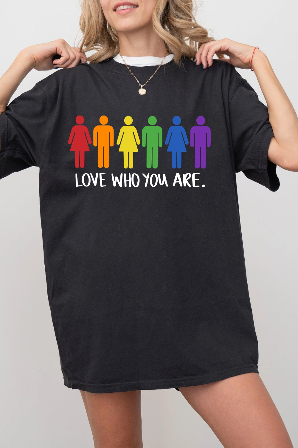 Love Who You Are Rainbow LGBTQ Tee For Women