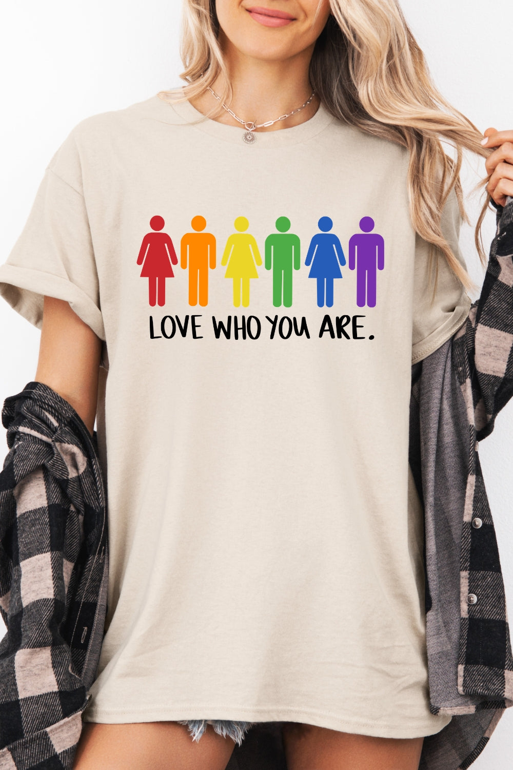 Love Who You Are Rainbow LGBTQ Tee For Women