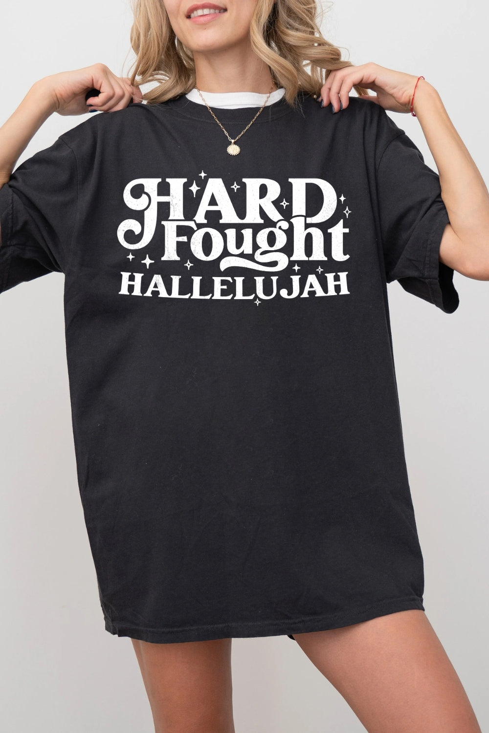 Hard Fought Hallelujah Christian Tee For Women