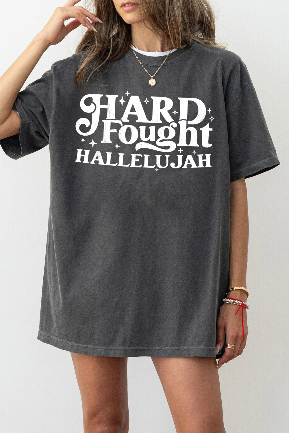 Hard Fought Hallelujah Christian Tee For Women