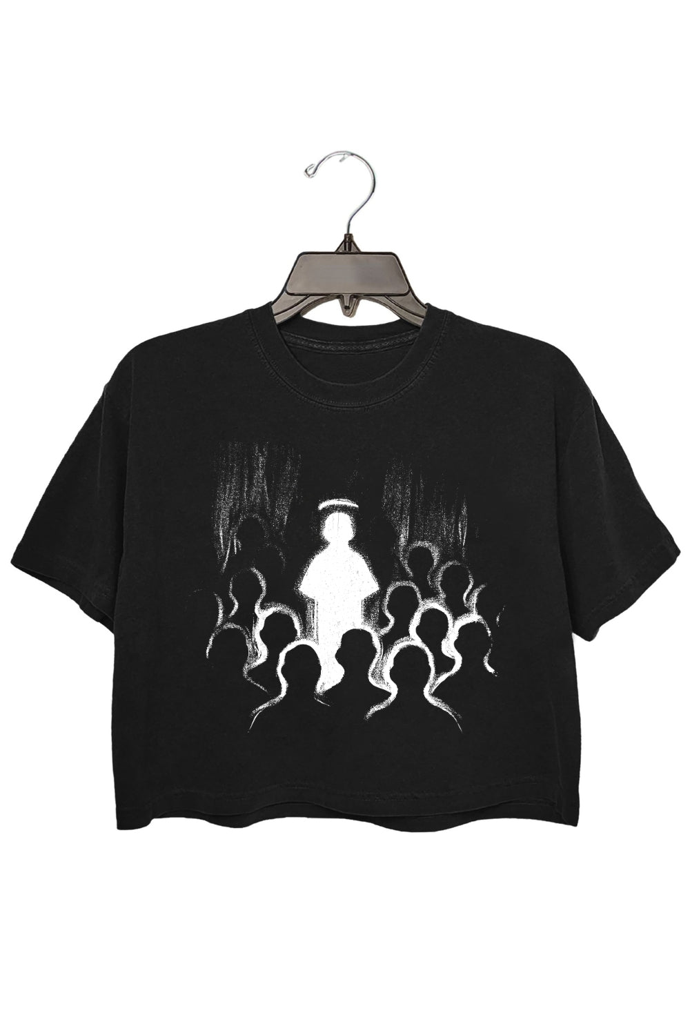 Jesus Between Men Crop Tee For Women