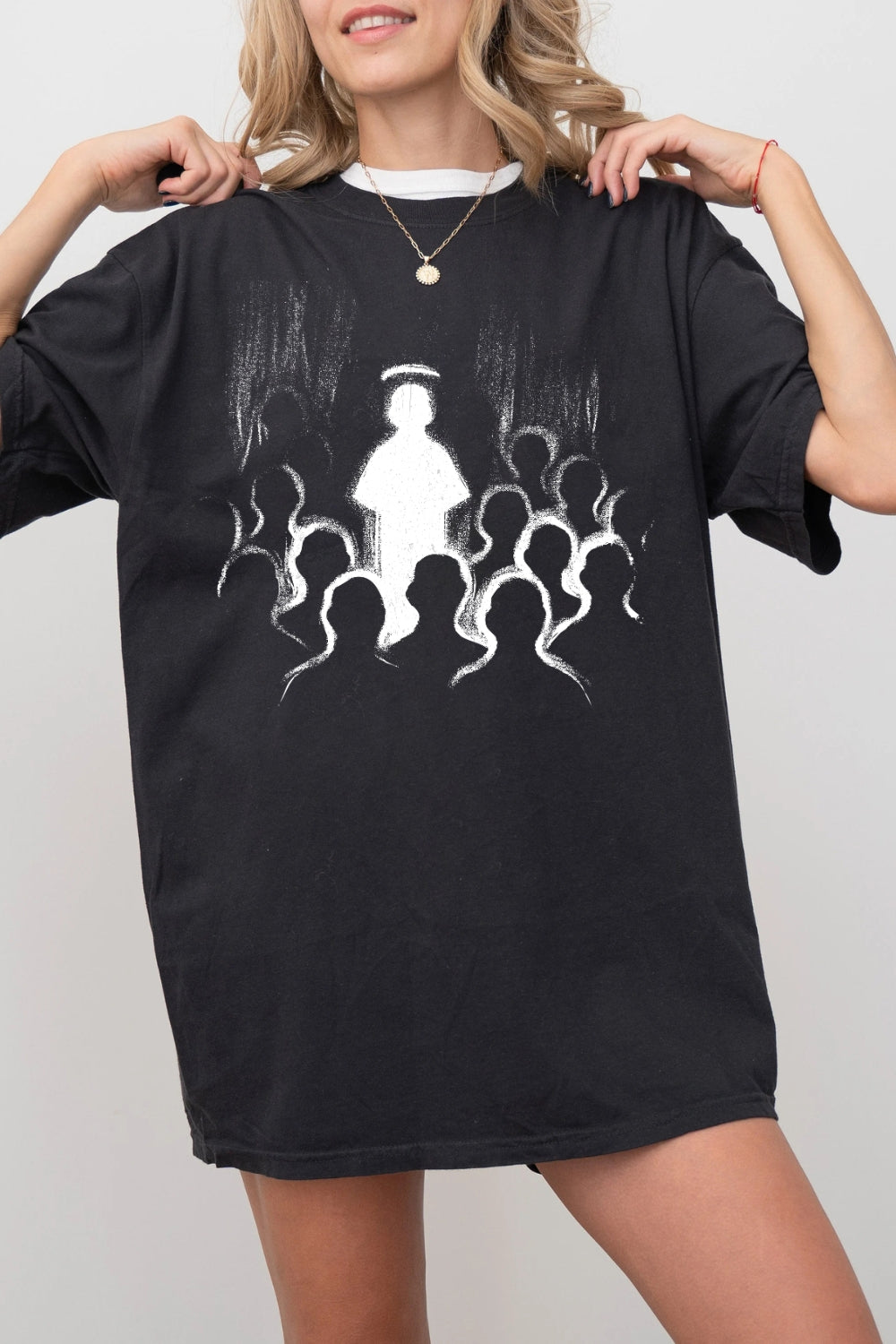 Jesus Between Men Tee For Women