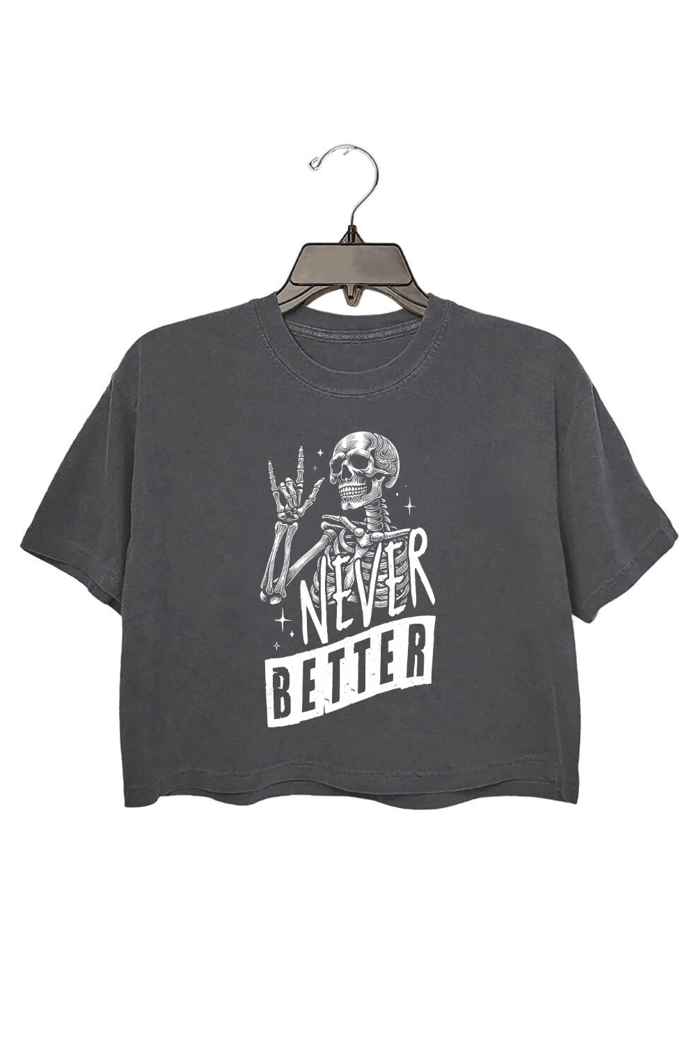 Never Better Skeleton Crop Tee For Women