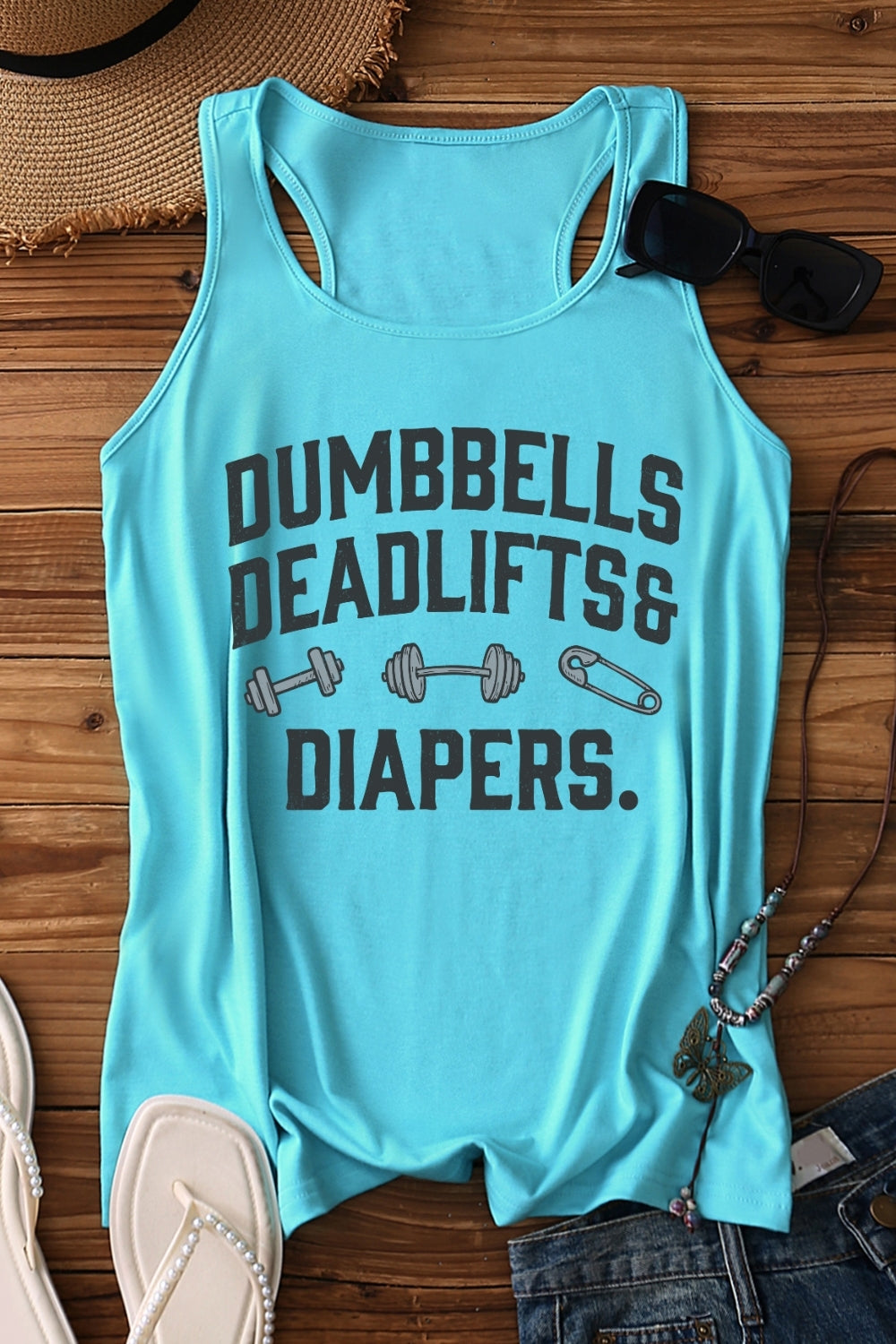 Dumbbells Deadlifts & Diapers Tank Top For Women