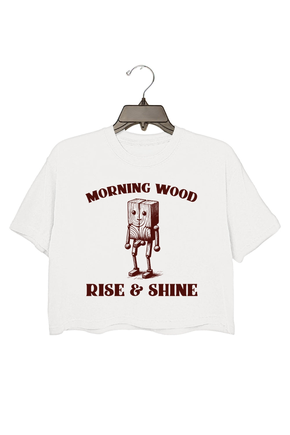 Funny Morning Wood Crop Tee For Women