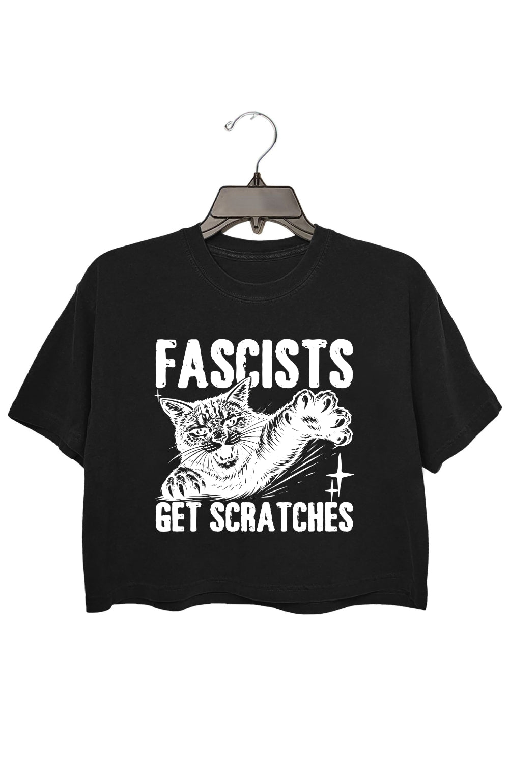 Fascists Get Scratches Cats Crop Tee For Women