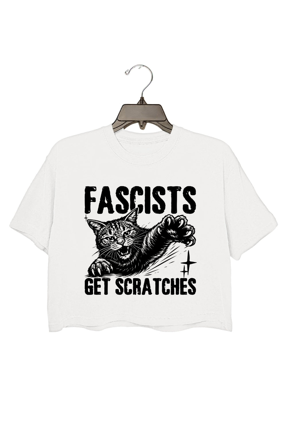 Fascists Get Scratches Cats Crop Tee For Women