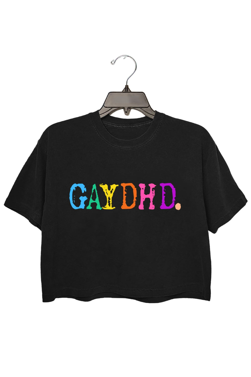 GayDHD Rainbow Pride Crop Tee For Women