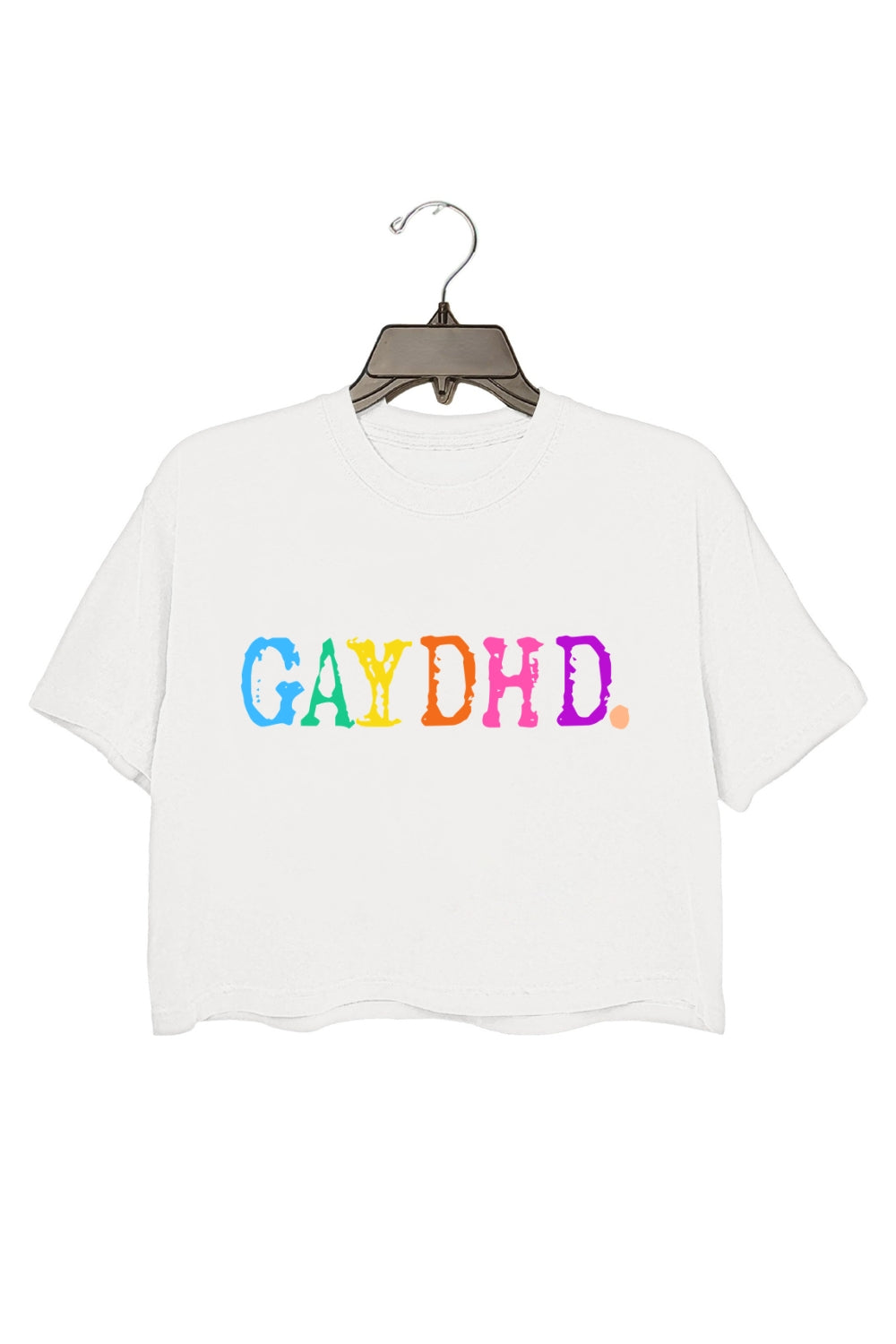 GayDHD Rainbow Pride Crop Tee For Women