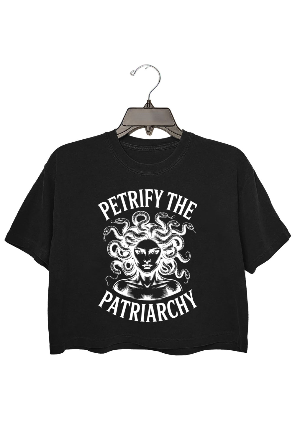 Petrify The Patriarchy Medusa Feminist Crop Tee For Women