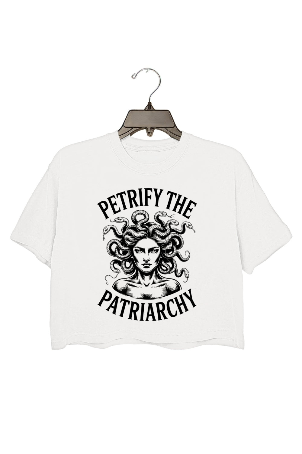 Petrify The Patriarchy Medusa Feminist Crop Tee For Women