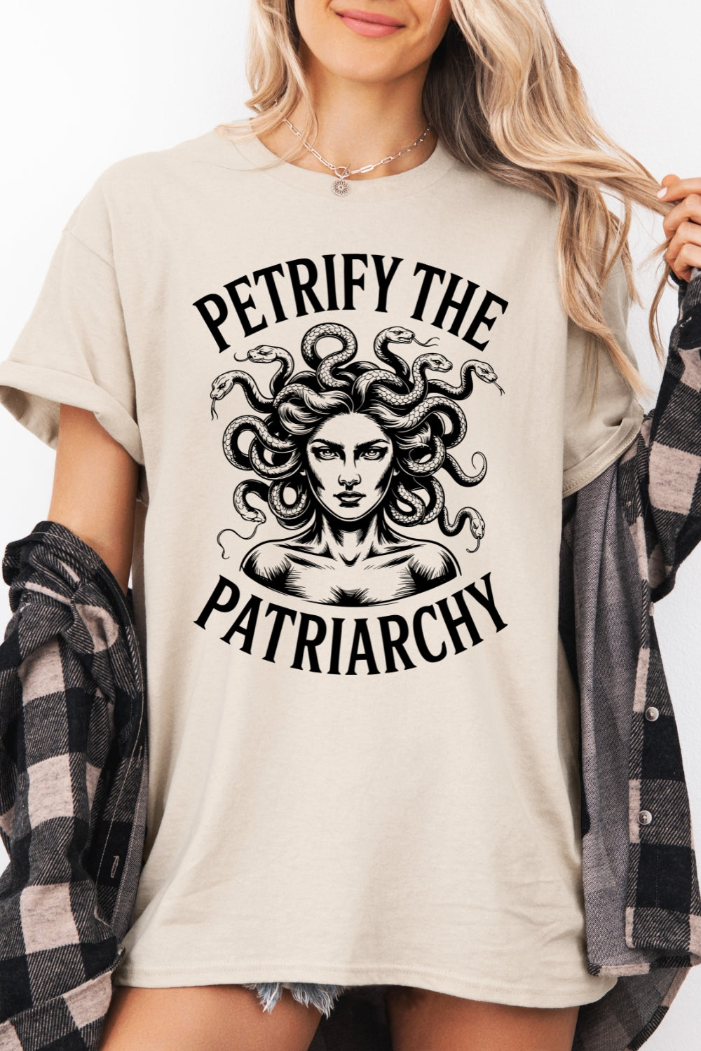 Petrify The Patriarchy Medusa Feminist Tee For Women