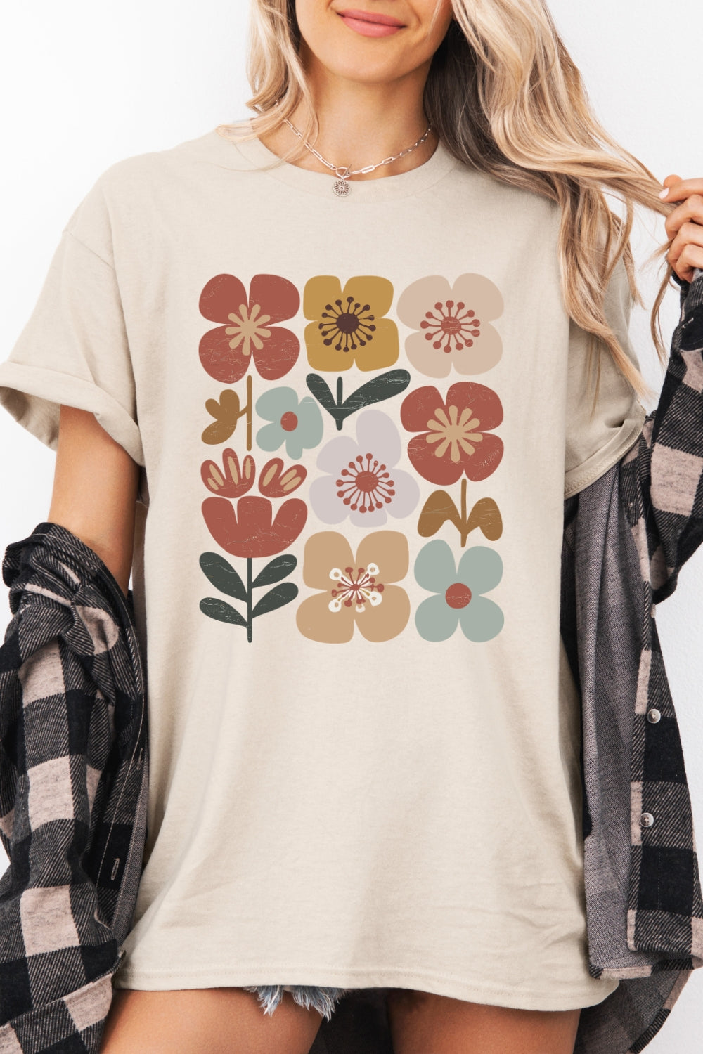 Boho Floral Wildflower Tee For Women
