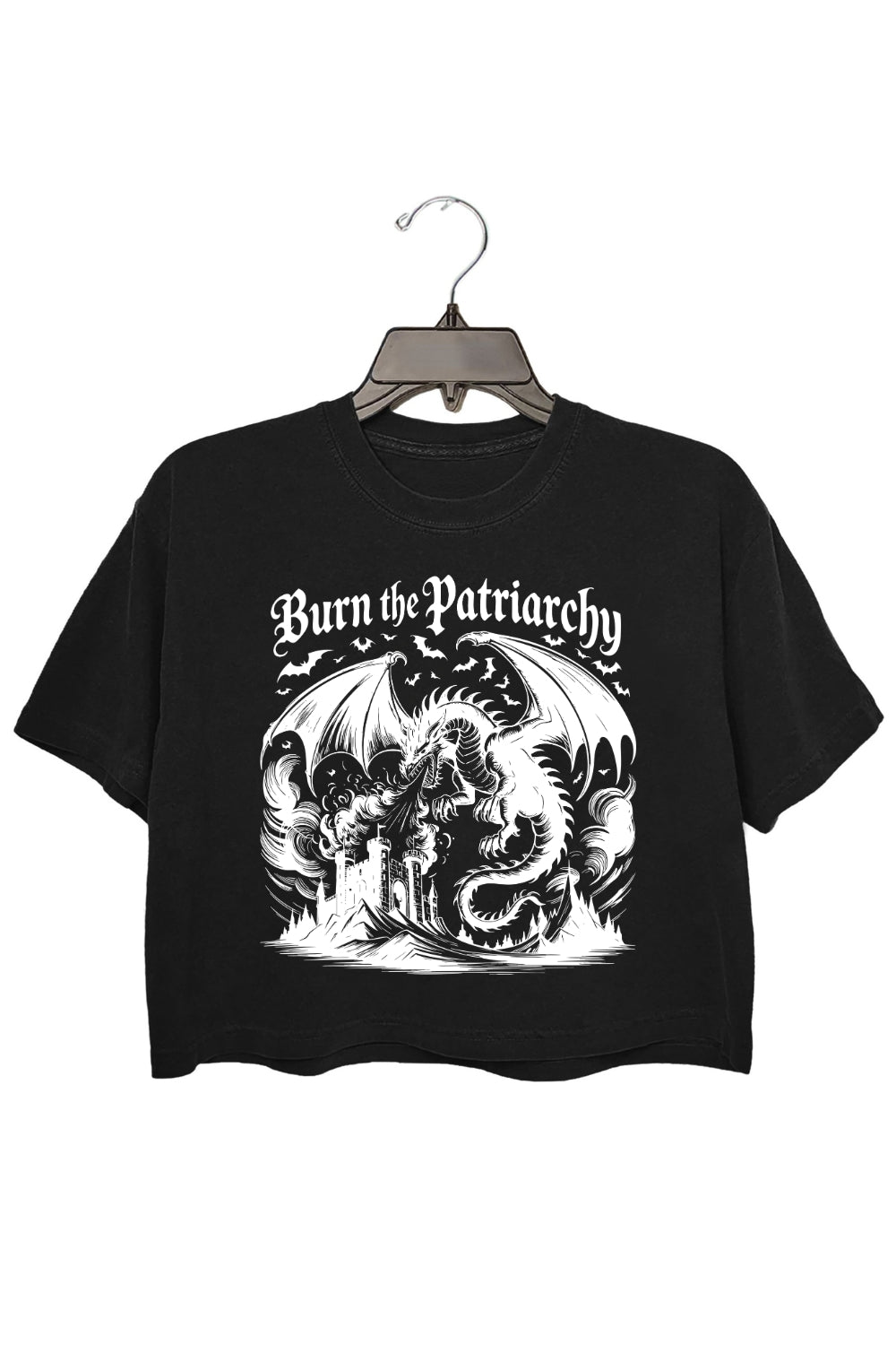 Burn The Patriarchy Feminist Dragon Crop Tee For Women