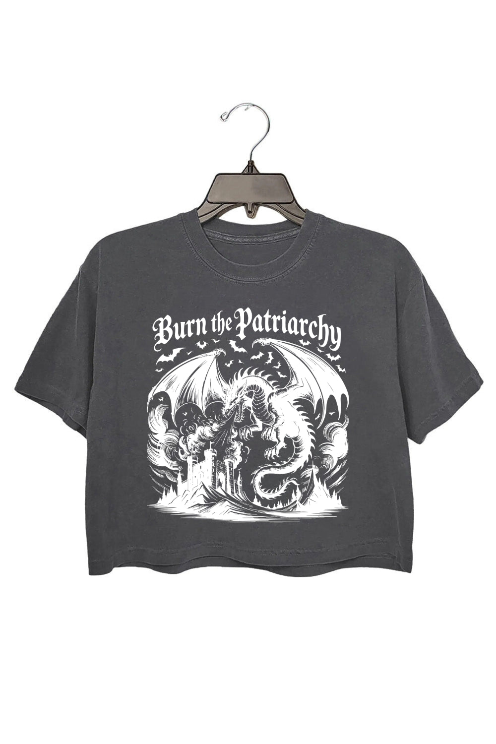 Burn The Patriarchy Feminist Dragon Crop Tee For Women