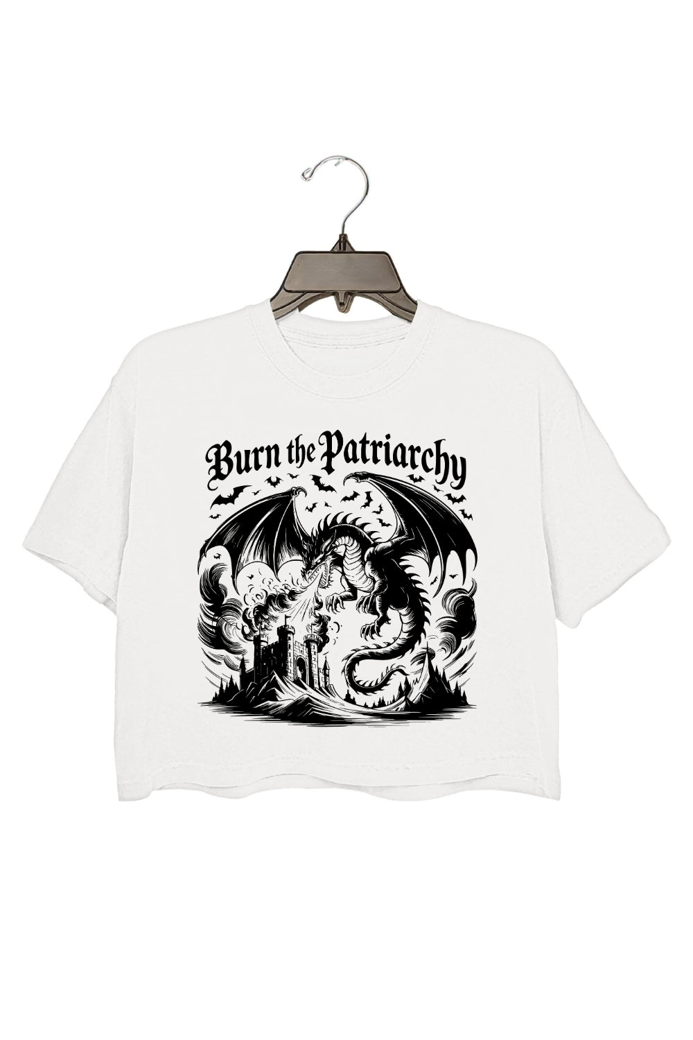 Burn The Patriarchy Feminist Dragon Crop Tee For Women